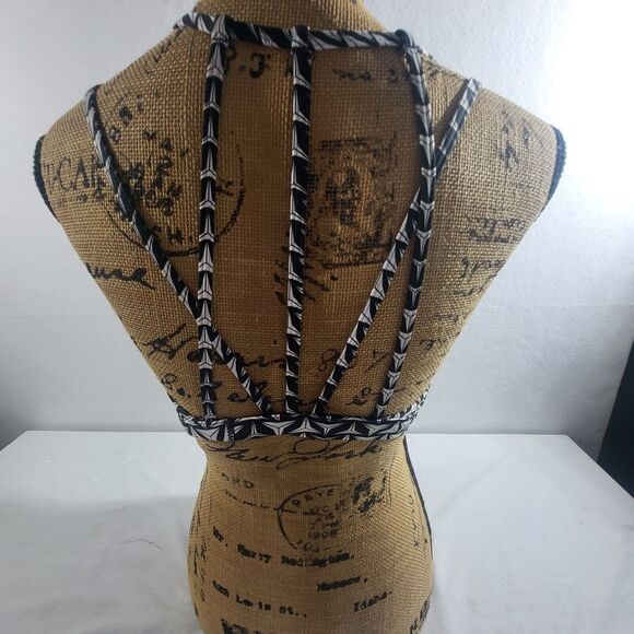 Victorias Secret Sport Black/White Strappy Back Sports Bra Size Large - Picture 3 of 6